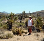 Opuntia curvospina with botanist